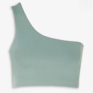 Girlfriend Collective Bianca One-Shoulder Sports Bra Mint